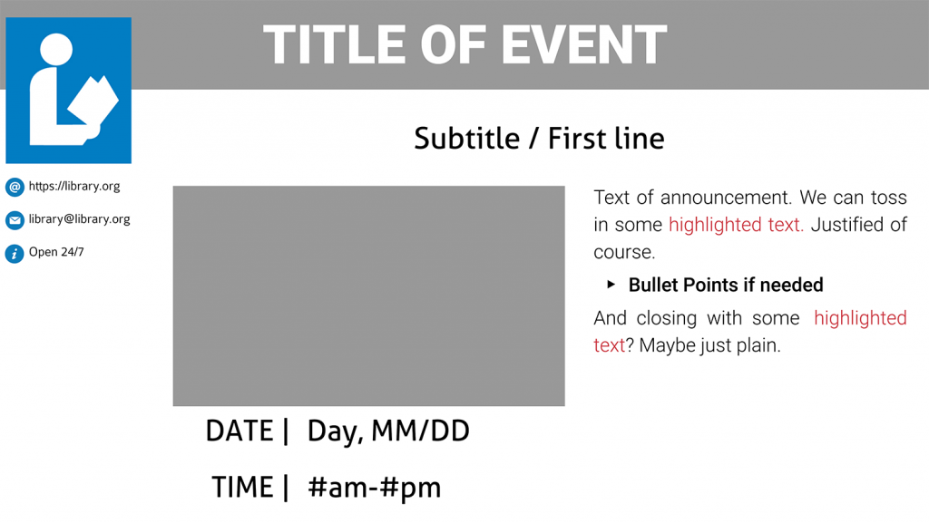 Upcoming Event template blank